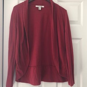 Red cardigan